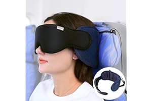 SARISUN Travel Pillows for Airplanes, Neck Pillow with Eye Mask for Sleeping Long Flights, Travel Pillow for Car, Road Trip Car Headrest, FSA HSA Eligible Approved Travel Accessories, Purple