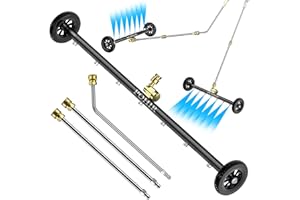 POHIR Undercarriage Pressure Washer Attachment Pro Max 24", Surface Cleaner Water Broom with 3pcs Extension Wand and Quick Connect Pivot Coupler 4000psi, 2 in 1 Underbody Car Washer