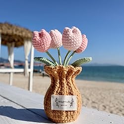 YOOJEE Crochet Flower Pot Thank You Crochet Gifts