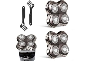 GORLENT 2Pack Professional Replacement Head for Shaver Gold PRO, Silver PRO, Diamond PRO Series…Self-Sharpening Blades with Hypoallergenic Foil