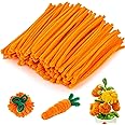 RAINFLOW Pipe Cleaners Craft Supplies - Chenille Stems Fuzzy Craft Wire for Handicrafts Twisting Stick DIY for Craft Bouquets Animals Halloween Christmas Easter Birthday 200 PCS (Orange)