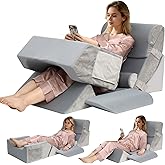 Redants 9PCS Orthopedic Bed Wedge Pillow Set, Wedge Pillow Set for After Surgery, for Sitting Up in Bed to Read, Watch TV, Use Laptop, Removable, Pain Relief from Back, Leg, and Neck Discomfort