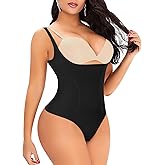 Werena Thong Shapewear Bodysuit for Women Tummy Control Open Bust Body Shaper Slimmer Shaping Thong