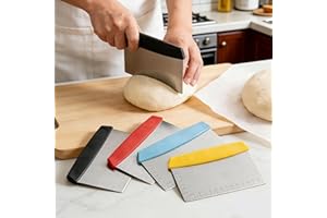 1pc Stainless Steel Flour & Dough Scraper - Versatile Baking Tool for Bread, Pizza, Cakes