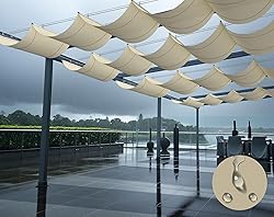 SunnyRoyal Beige 7'x12' Waterproof Pergola Shade