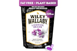 Wiley Wallaby 7.05 Ounce Classic Black Gourmet Australian Style Soft & Chewy Licorice Candy Bean, 1 Pack