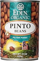 Eden Organic Pinto Beans, 15 oz Can, No Salt, Non-GMO, Gluten Free, Vegan, Kosher, U.S. Grown, Heat and Serve, Macrobiotic, F