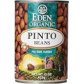 Eden Organic Pinto Beans, 15 oz Can, No Salt, Non-GMO, Gluten Free, Vegan, Kosher, U.S. Grown, Heat and Serve, Macrobiotic, Frijol Pinto