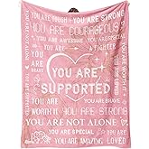 Ueedklaayy Cancer Care Gifts for Women, Men, Thinking of You Gifts for Women, Get Well Blanket, Gifts for People with Depression,Get Well Soon Gifts for Woman, Inspirational Feel Better Gifts 60"x50"