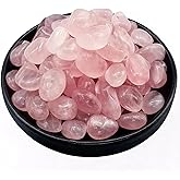 SigMntun Polished Stone Set Rose Quartz Crystals, Handpicked Tumbled Gemstones Rocks, Pebbles for Reiki, Chakra, Healing, Home Decor 0.6" Inches 7 Ounces