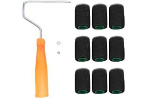 Paint Roller Frame with 9Pcs 4 Inch Textured Bed Liner Roller Covers Texture Paint Bedliner Rolling Accessory Application Kit