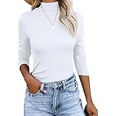 REVETRO Womens Mock Turtleneck Long Sleeve Shirts Fall Winter Basic Slim Fit Layering Tops Lightweight Thermal T Shirt…