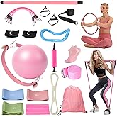 9-Piece at Home Pilates Kit for Beginners & Women | Complete Pilates Equipment Set with Ring, Yoga Ball, Resistance Bands & Pilates Bar
