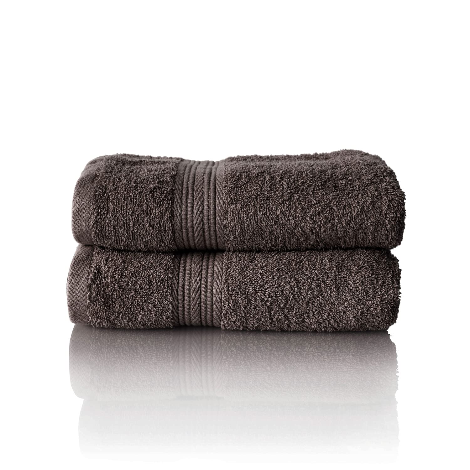 ALCLEAR set of terry hand towels, range of soft and highly absorbent towels, OEKOTEX 100 certified, 5 colours & 5 sizes, colour: ANTHRACITE, 2 x hand towels 50x100 cm