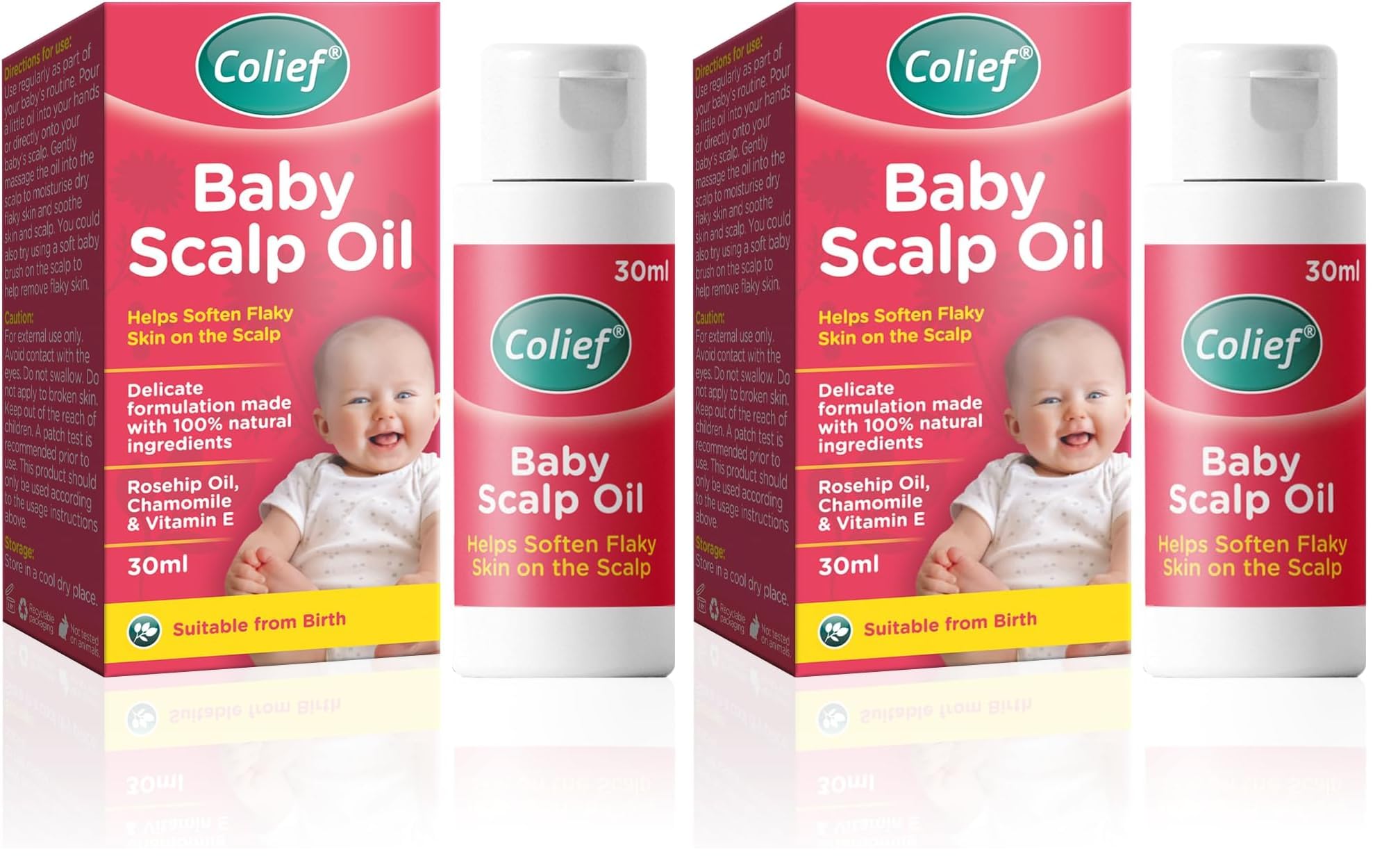 Colief - Baby Scalp Oil - 30ml - Soothing Moisturising Oil for Baby Scalp and Skin - Preventative of Itchy, Flaky, Dry, Damaged Skin and Cradle Cap. (Pack of 2)