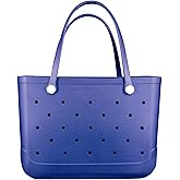 CXY Rubber Beach Bag, Waterproof Travel Tote bag for Women Outdoor Summer Beach Tote Washable Bag Open Handbag for Daily