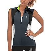Little Donkey Andy Women's Half Zip Breathable Cycling Vests Reflective Sleeveless Jerseys Shirts Golf 4 Rear Pockets