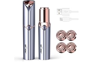 Facial Hair Removal for Women, GURELAX Hair Remover for Face, Painless Hair Removal Device, Face Shavers for Chin Upper Lip -Included 4 x Replacement Heads