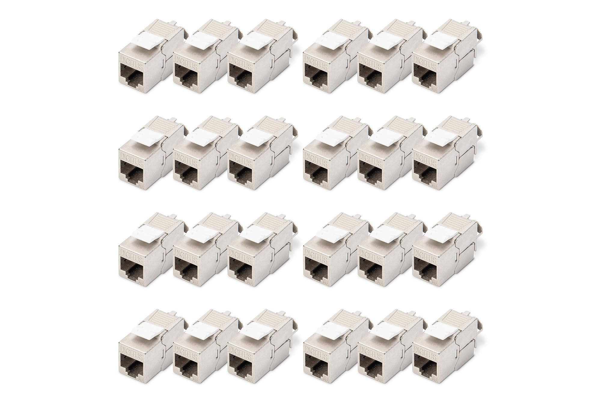 DIGITUS Keystone module Cat-6A Shielded - 24 pieces - RJ45 socket - 500 MHz 10GBase-T - AWG 26-22 - Design compatible - With cable tie - Tool-free installation
