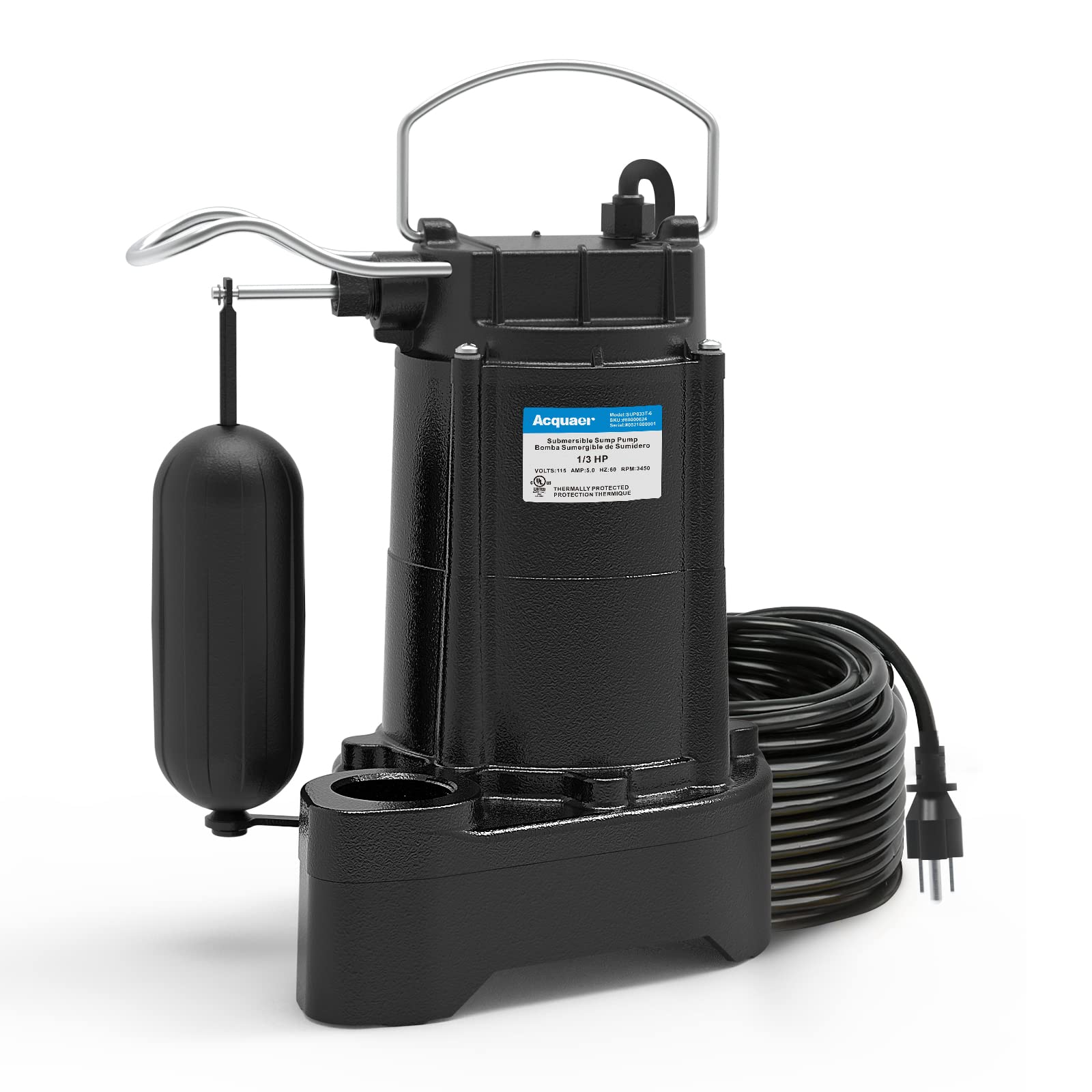 Acquaer 1/3 HP Submersible Sewage/Effluent