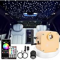 Kit Fibre Optique étoilé 16W RGBW - Pour Plafond Voiture Ou Maison, Activation Musique, Télécommande