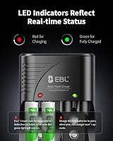 EBL AA Rechargeable Batteries 2800mAh 4-Pack with Smart Charger view 4