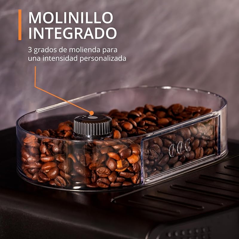 Krups roma ea810870 - cafeteira superautomática, 15 barras, moedor de café cônico metálico, com seleção de quantidade e intensidade de café, bico vapor, 2 bicos, inclui kit de limpeza
