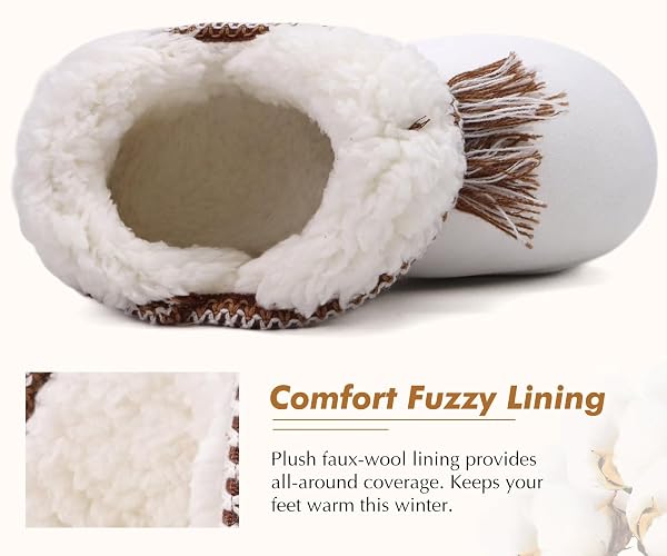 GPOS WOMENS HOUSE SUEDE BOOTIE SLIPPERS FUZZY PLUSH LINING WINTER LADIES WARM FLUFF SLIPPERS COZY MEMORY FOAM ORTHOTIC ARCH SUPPORT PLANTAR FASCIITIS HOME SHOES FOR INDOOR OUTDOOR WHITE SIZE 10