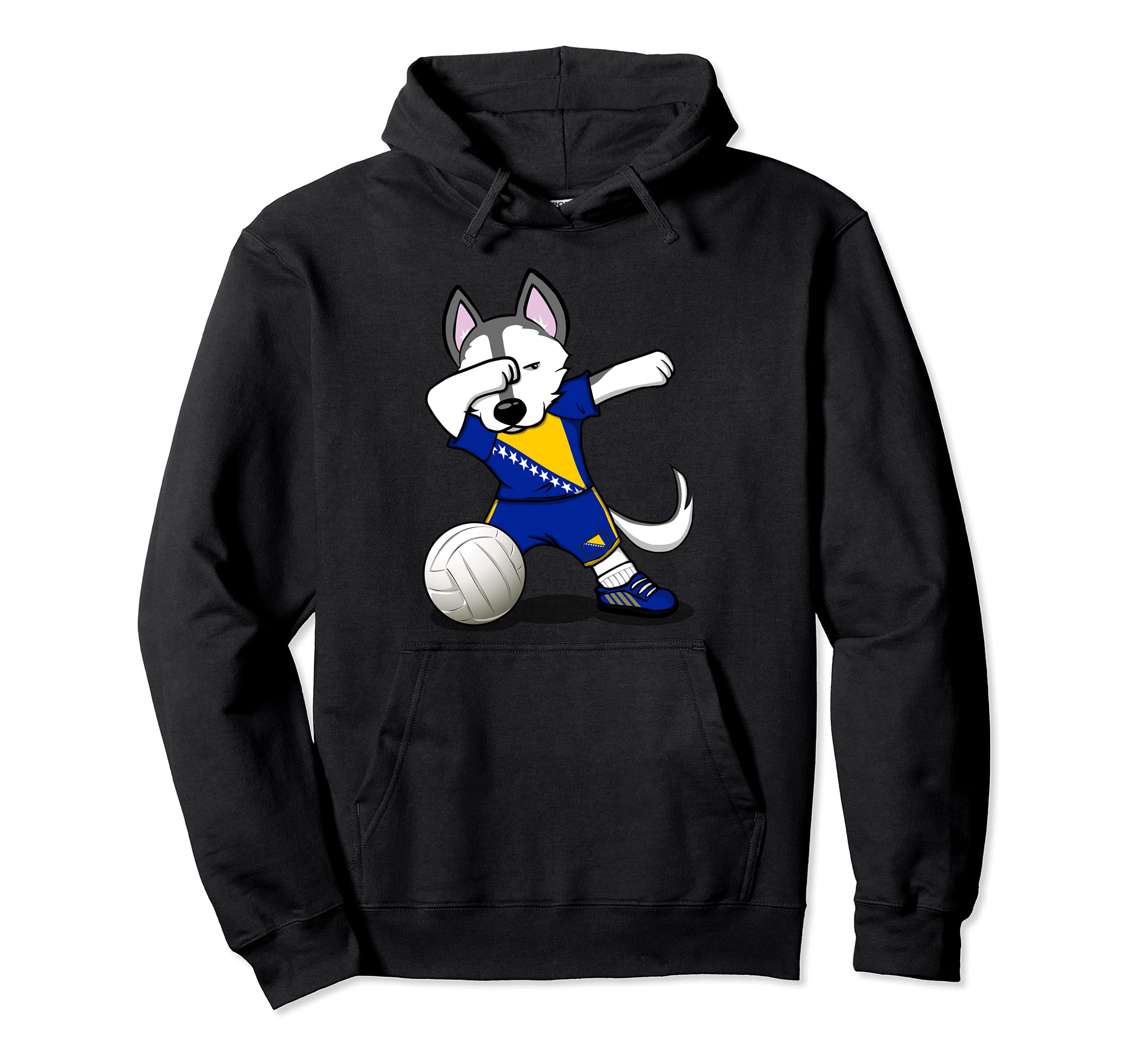 Dabbing Husky Bosnia And Herzegovina Volleyball Fans Jersey Pullover Hoodie