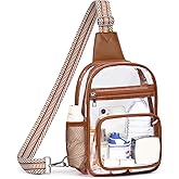 QOECI Clear Bag for Stadium Events, Clear Purses For Women Men, Transparent Crossbody Bag, See Through Large Sling Backpack