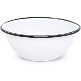 Enamelware Cereal Bowl, 20 ounce, Vintage White/Black (Set of 4)