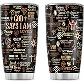 Sistabag - Coffee Tumbler For Black Women - Birthday, Mother's Day, Christmas Gifts For Women, Pride Tumbler For Woman (God Says I Am, 20 Oz)