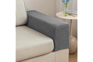 Yoovat Sofa Arm Covers Recliner Couch Armrest Covers Chair Arm Covers Protectors (Texture-Gray, Medium (Set of 2))