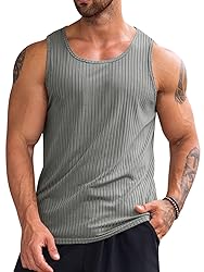 Runcati Men's Workout Tank Tops Sleeveless Ribbed