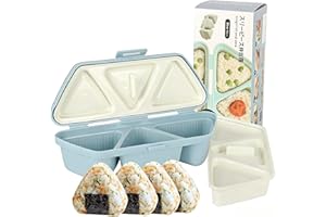 Airniese 6 in 1 Onigiri Mold for Making and Storing Sushi,Non-Stick Rice Ball Mold for Seaweed Cilantro Rice Balls,Triangle S
