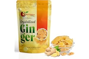 NY SPICE SHOP Candied Ginger Slices – (16 Oz.) 1 Pound Crystallized Ginger Slices – Ginger Hard Candy – Candied Ginger Pieces – Crystallized Ginger Chunks