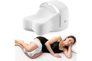 CKLCKL Knee Pillow for Side Sleepers, Large Comfortable Memory Foam Leg Pillow for Side Sleeping, Adjustable Strap, Pillow Sleeping Between Legs Aligns Spine, Relief for Sciatica, Back, HIPS, Knees, Joints