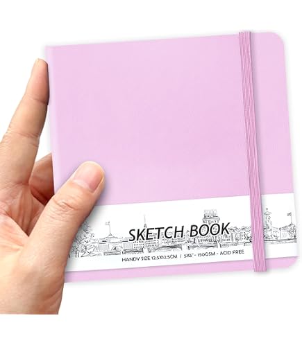 Carnet De Crochets Kangaro 12x12cm - 80 Feuilles 140g Papier Crème - Couverture Rigide PU - Élastique De Fermeture