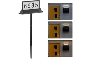 CYBRASC Solar Address Sign for House Numbers – Double-Sided LED Address Plaque with Magnetic Mount, Wall Mount & In-Ground, 3-Color Light Modes, IP65 Waterproof, Solar Powered for Yard, Garden, Mailbox