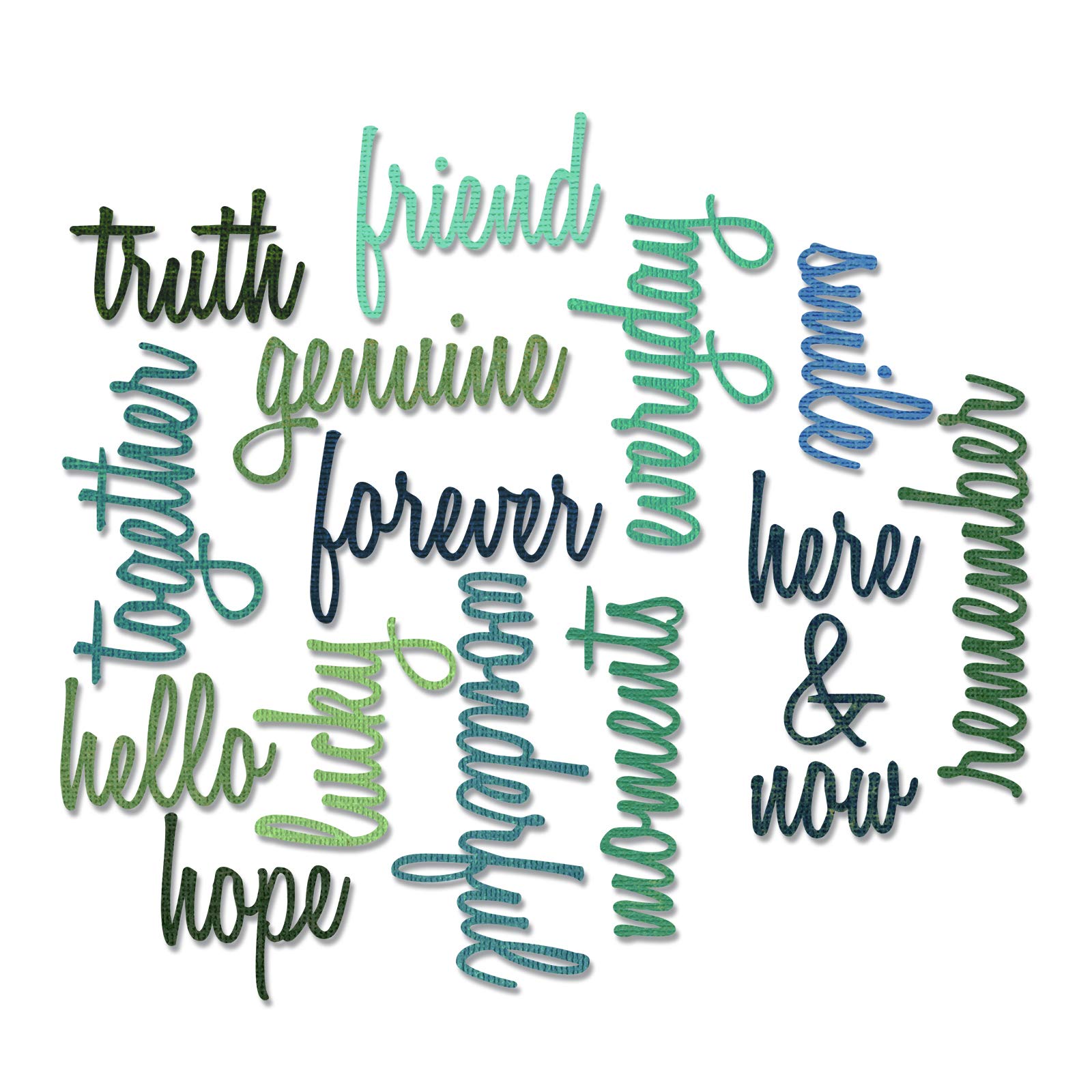 Sizzix Friendship Words Script by Tim Holtz Thinlits Die Set, Pack of 16