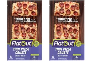 Flatout Thin Pizza Crust, Rustic White (2 Packs of 6 Pizza Crusts)