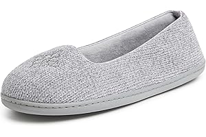 Dearfoams Women's Rebecca Soft Memory Foam Lightweight House Shoes Cozy Loafer with Warm Lining and Wide Widths Slipper