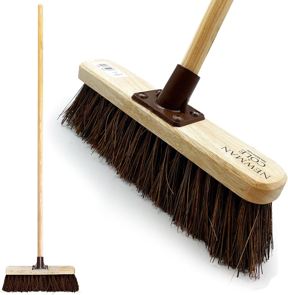 Newman and Cole 12in Yard Brush Heavy Duty Outdoor Broom 120cm Handle