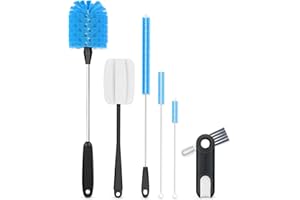 AQUAFIT 6 Pack Water Bottle Brush, Bottle Brushes for Cleaning, Straw Cleaner Brush, Bottle Brush Cleaner, Water Bottle Cleaner Brush, Baby Bottle Brush Set, Bottle Cleaner Brush (Blue)