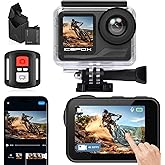 icefox Action Camera 4K 60FPS 20MP with 2X 2150mAh Batteries, Underwater Camera with 5X Zoom, EIS, Powered by Snappro App,Support Video&amp;Photo Editing,Waterproof, WiFi Remote Control
