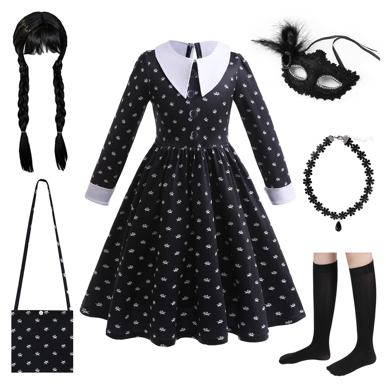 Photo 1 of YOGFIT Halloween Costume Girls Dress for Kids,6PC Halloween Dress suit Perfect for Halloween, Cosplay party