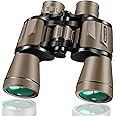 PISEZ 20X50 Binoculars for Adults High Powered with Low Light Vision，Large View Waterproof Binoculars for Bird Watching Hunting Concert Traveling Theater Opera Sightseeing