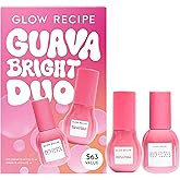 Glow Recipe Guava Brightening Korean Skincare Gift Set - Vitamin C Under Eye Cream Treatment + Hydrating Vitamin C Dark Spot Face Serum with Niacinamide & Peptides, Travel Size (2 Count)