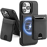 Shieldtop Compatible with Magsafe 2 in 1 Detachable for iPhone 16 Pro Wallet Case with Card Holder Women Men,Magnetic PU Leather RFID Blocking Flip Kickstand Credit Slots,for Apple 16 Pro,Black