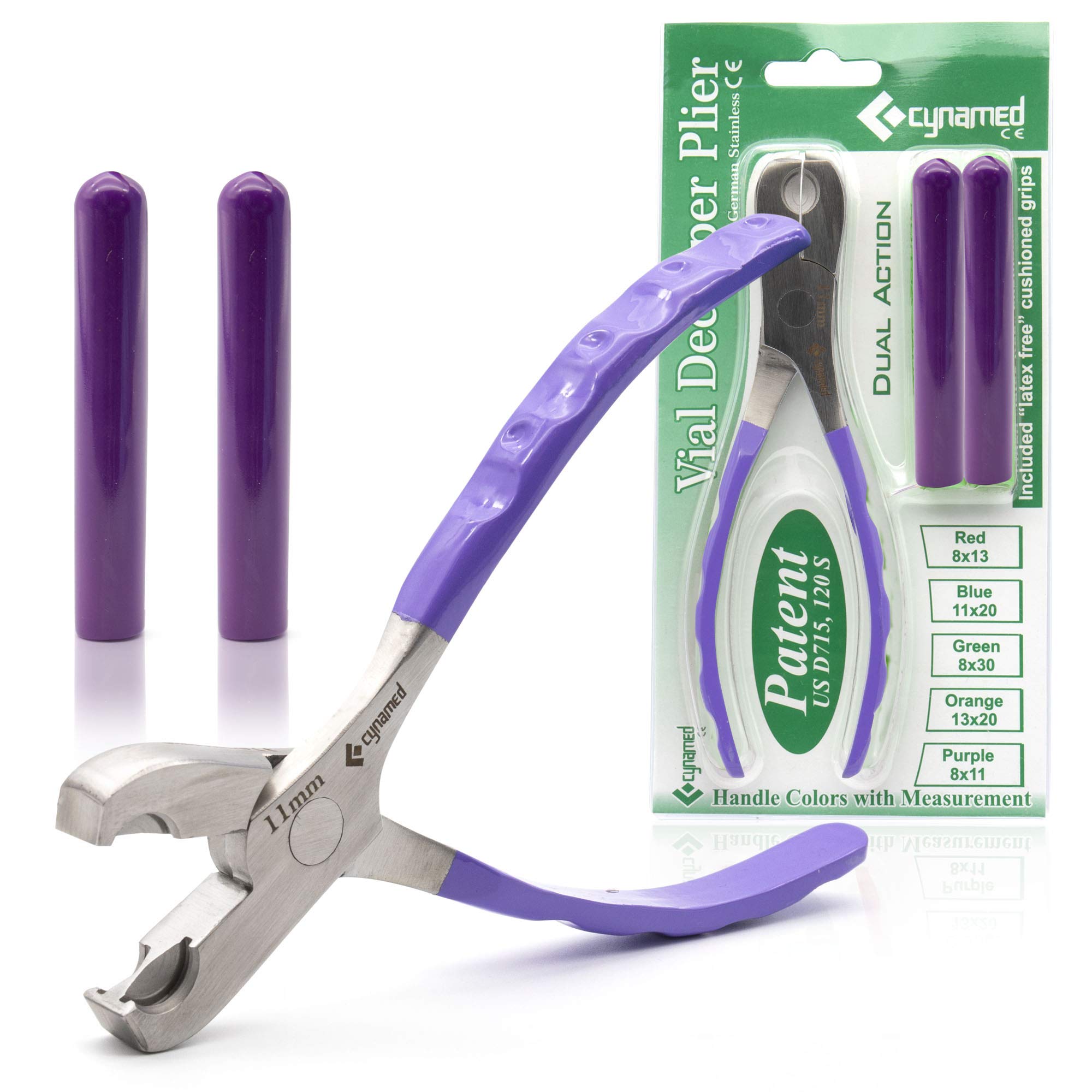 Cynamed Twin Action Decapper Pliers - Perfect for Decapping 8mm and 11mm Crimped Vials and Bottles
